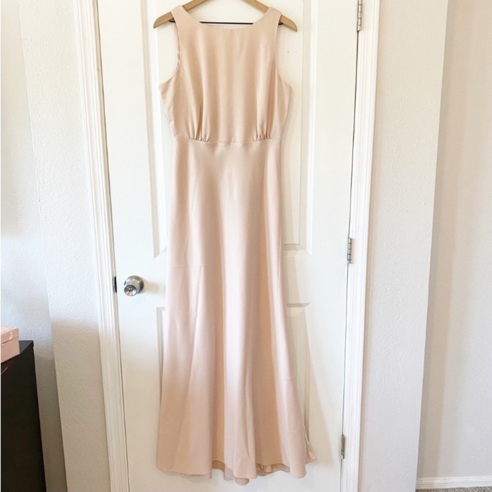 BHLDN SACHIN + BABI Beckett Satin Blouson Formal Gown In Oyster NWT Evening - Picture 9 of 15